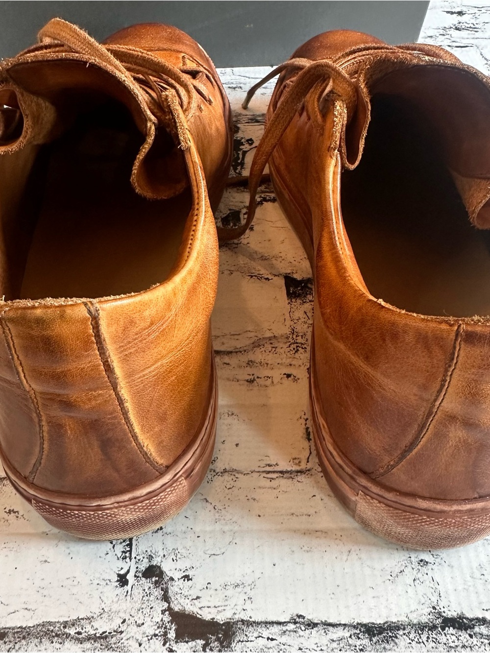 John Varvatos Reed Low Top Brownstone Leather Sneakers Men’s Size 10.5 - Picture 5 of 6